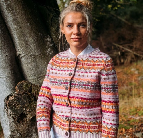 Eribe Westray Fairisle Cardigan Orange Burst